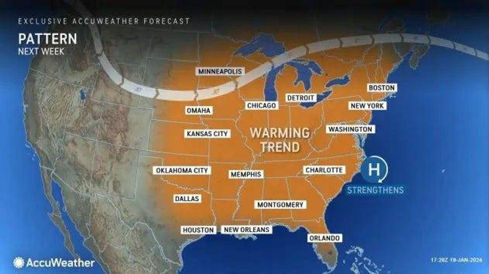 AccuWeather forecast - warm up