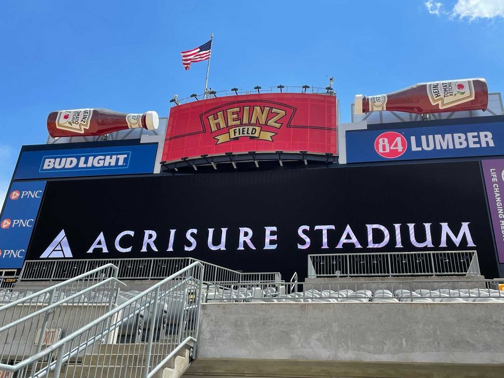 Acrisure Stadium and Heinz bottles