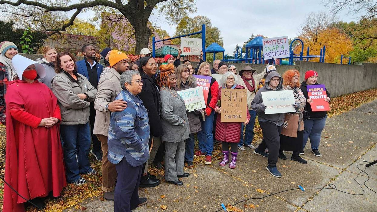 Activists gather in St. Paul to speak out on the imminent cuts to federal food assistance programs.