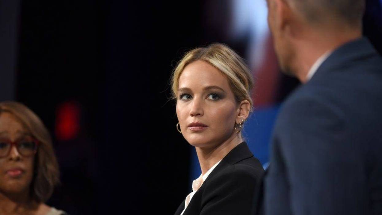 Actor and Board Member of RepresentUs Jennifer Lawrence speaks onstage during the 2018 Concordia Annual Summit - Day 2 at Grand Hyatt New York on September 25, 2018 in New York City.