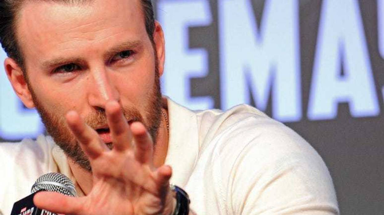 Actor Chris Evans attends the press conference of the movie "Captain America 3: Civil War"