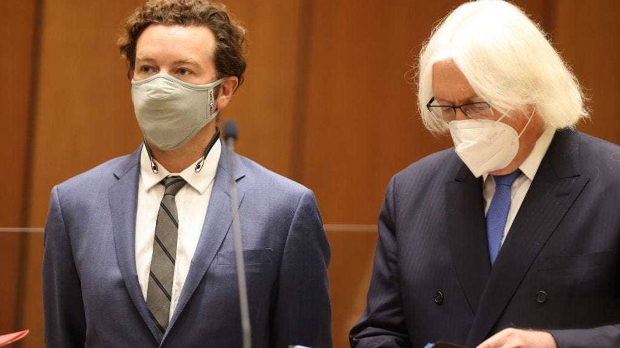 Actor Danny Masterson stands with his lawyer Thomas Mesereau as he is arraigned on rape charges at Clara Shortridge Foltz Criminal Justice Center on September 18, 2020 in Los Angeles, California.