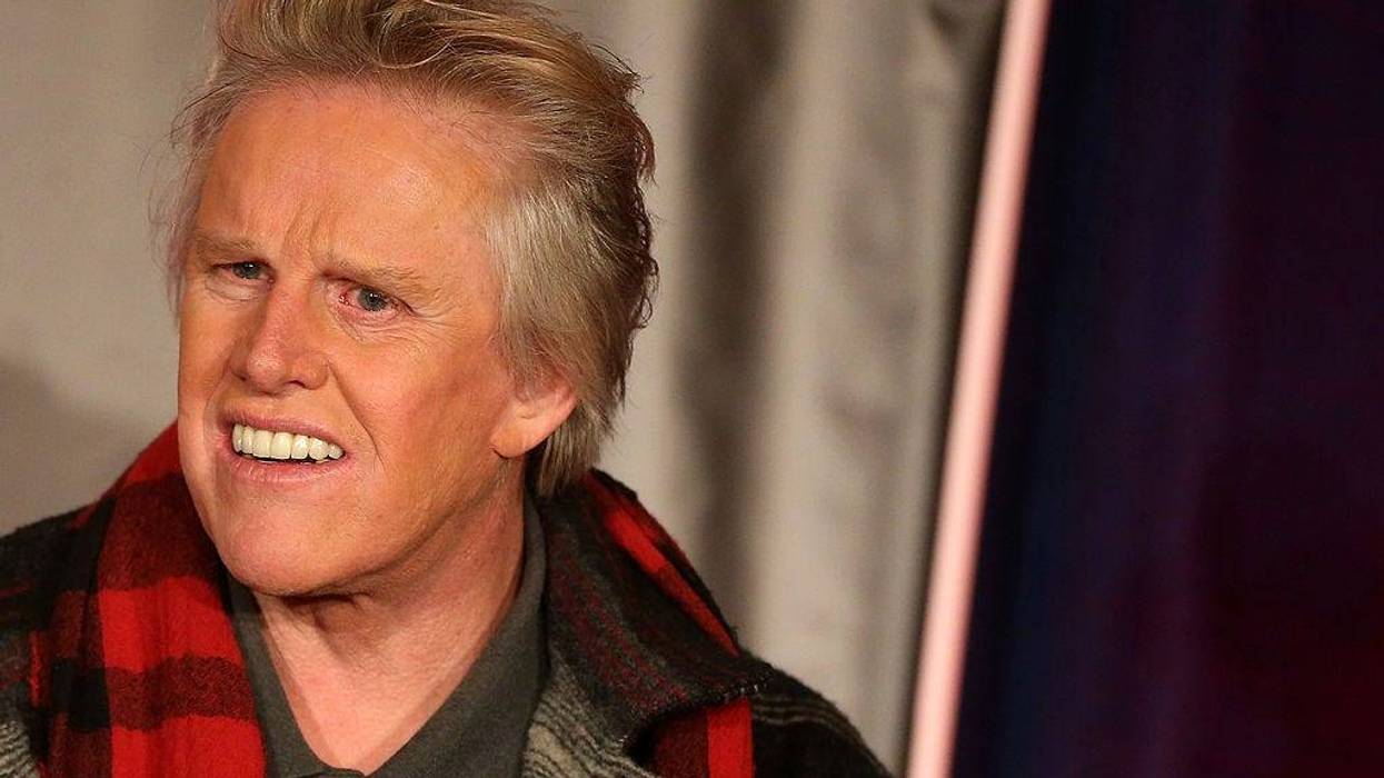 Actor Gary Busey speaks onstage at the "All Star Celebrity Apprentice" breakfast session during the NBCUniversal portion of the 2013 Winter TCA Tour- Day 3 at the Langham Hotel on January 6, 2013 in Pasadena, California.