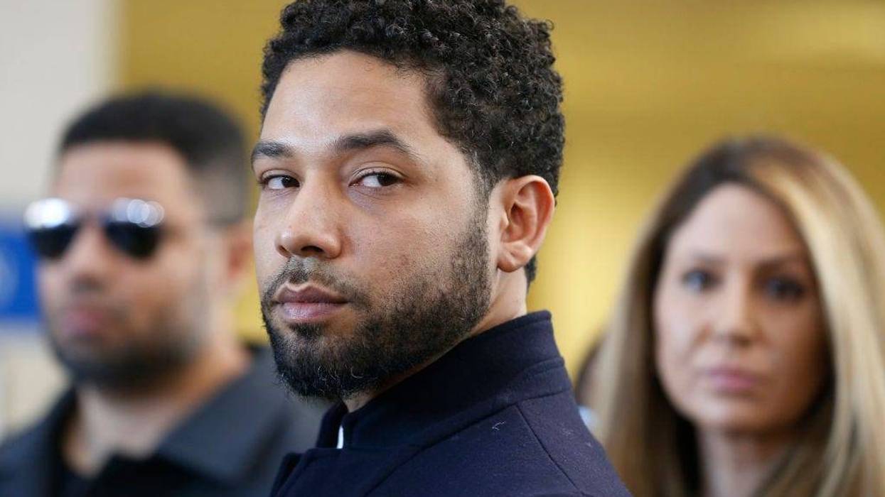 Actor Jussie Smollett after his court appearance at Leighton Courthouse on March 26, 2019 in Chicago, Illinois.