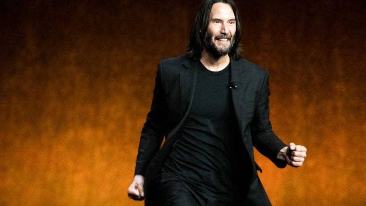 Actor Keanu Reeves presents the movie "John Wick: Chapter 4" during Lionsgate exclusive presentation at Caesars Palace during CinemaCon 2022, the official convention of the National Association of Theatre Owners, on April 28, 2022 in Las Vegas, Nevada.
