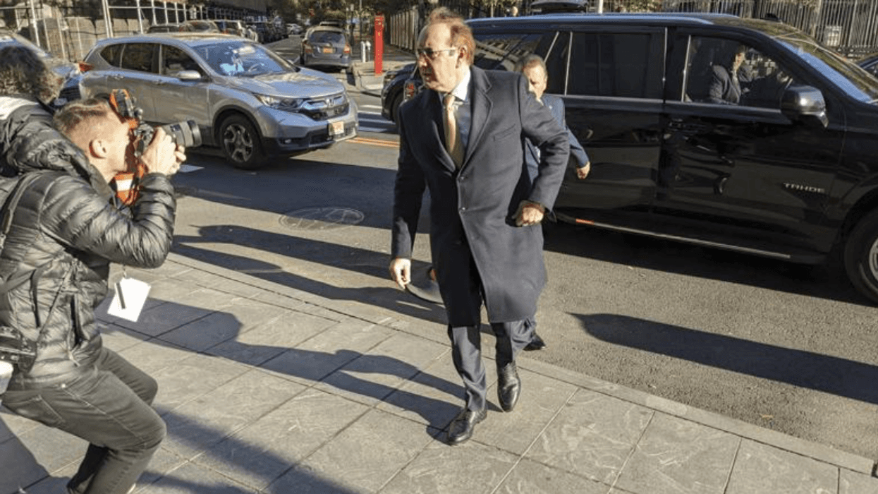 Actor Kevin Spacey arrives at federal court for a civil trial in the Manhattan borough of New York City on Thursday, Oct. 20, 2022.