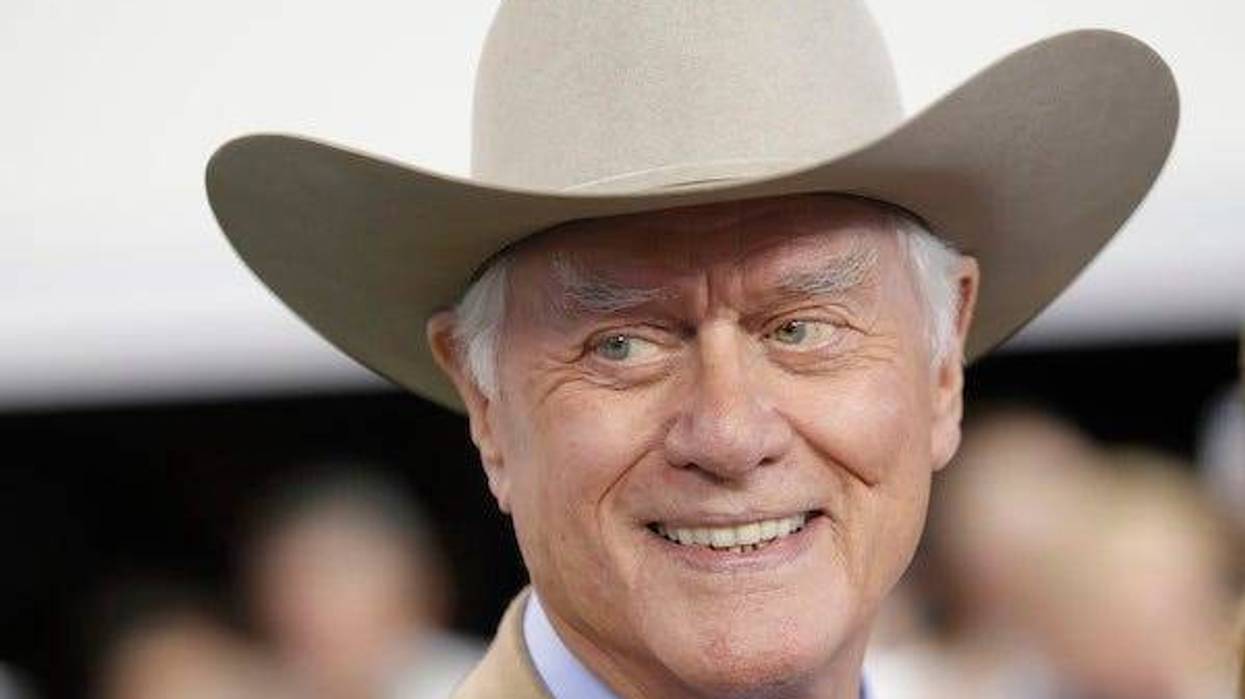 Actor Larry Hagman is seen at the Cowboys' game against the Bills