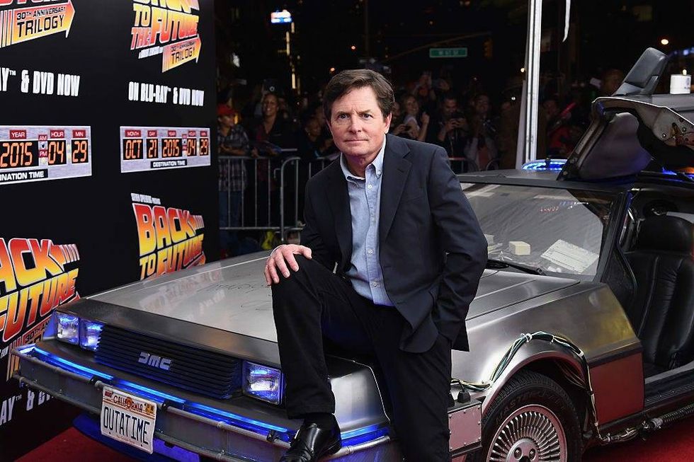 Actor Michael J. Fox attends the Back to the Future reunion with fans in celebration of the Back to the Future 30th Anniversary Trilogy on Blu-ray and DVD on October 21, 2015