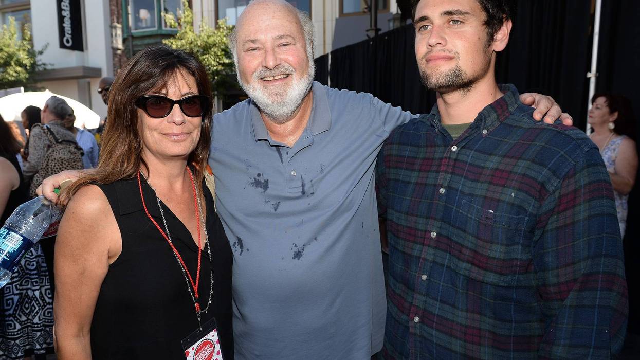 Actor/Producer/Director Rob Reiner (center) and wife Michele Singer (L) and son Nick Reiner (R) attend Teen Vogue's Back-to-School Saturday kick-off event at The Grove on August 9, 2013 in Los Angeles, California.