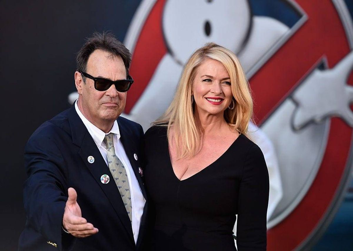 Actors Dan Aykroyd and Donna Dixon arrive at the Premiere of Sony Pictures' 'Ghostbusters' at TCL Chinese Theatre on July 9, 2016 in Hollywood, California