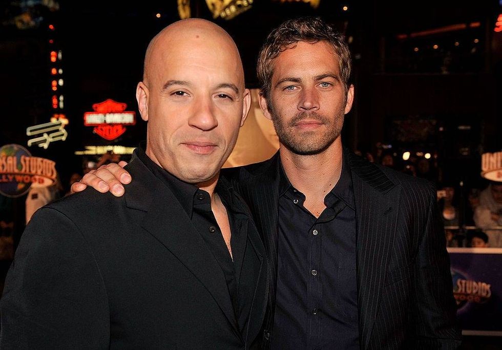 Actors Vin Diesel (L) and Paul Walker