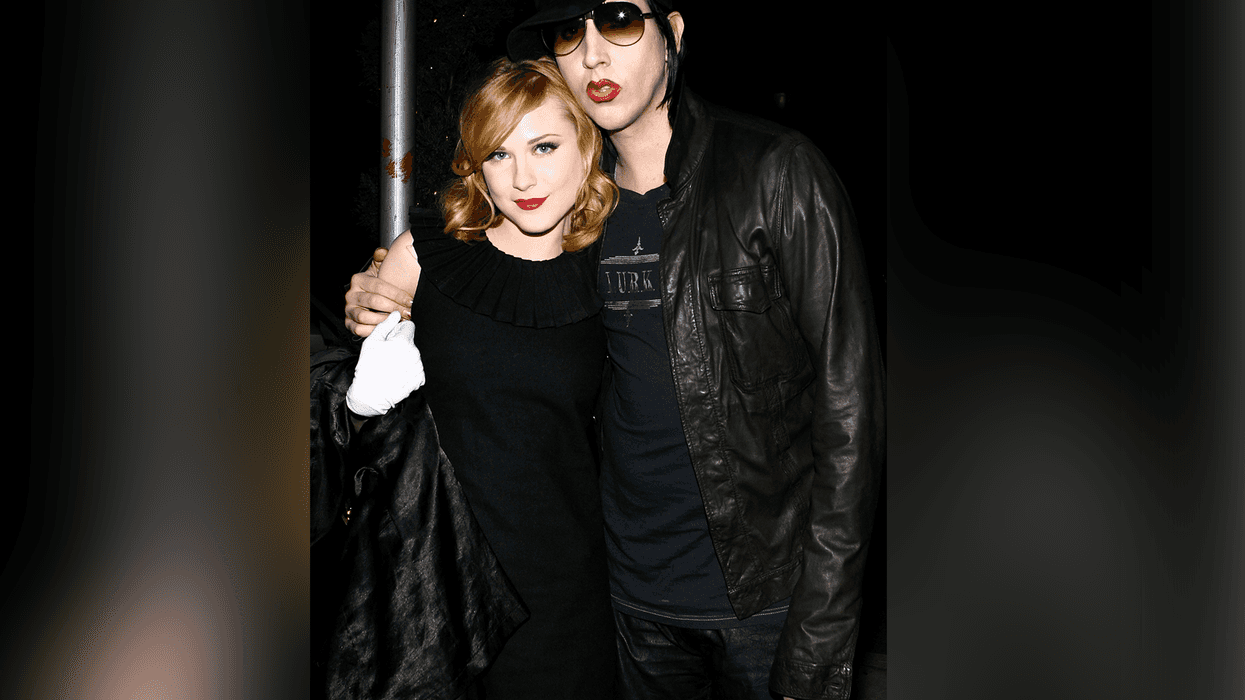 Actress Evan Rachel Wood and musician Marilyn Manson arrive for the after party for a special screening of "Across The Universe" at Bette on September 13, 2007 in New York City.