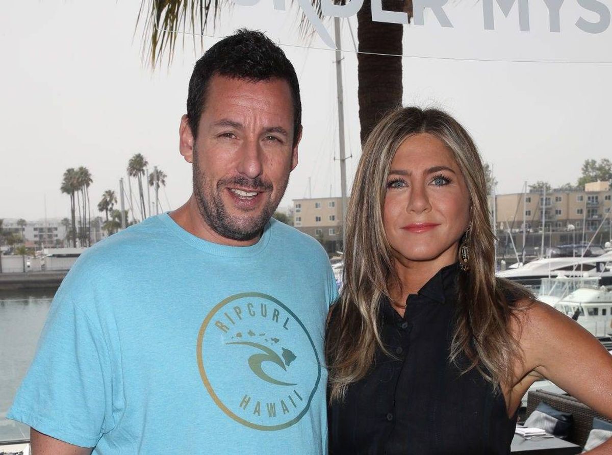 Adam Sandler and Jennifer Aniston attend a photocall of Netflix's "Murder Mystery" at the Ritz Carlton Marina Del Rey on June 11, 2019 in Marina del Rey, California.