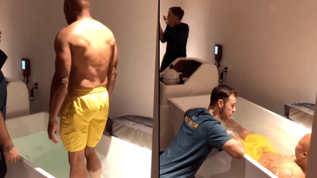 Adams takes part in “cold therapy” at FloLo Holistic in January