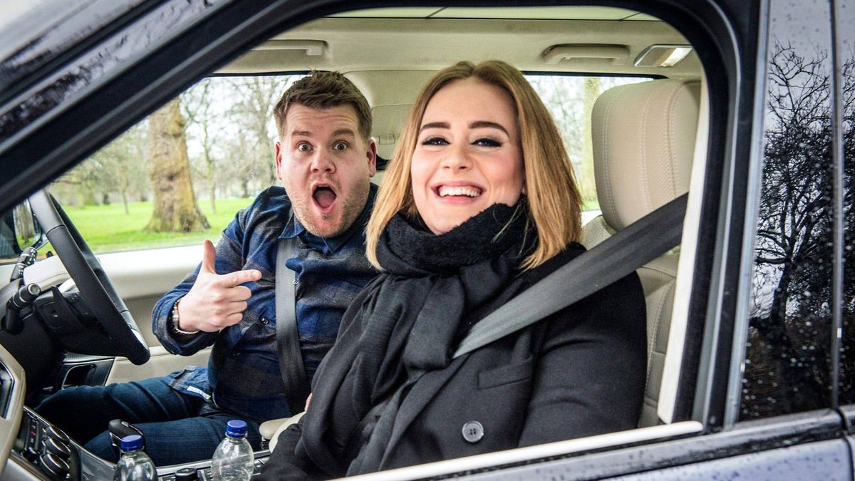 Adele and James Corden