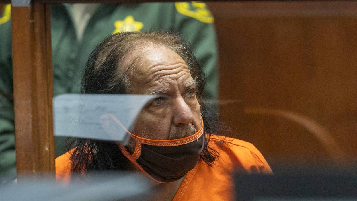 Adult film star Ron Jeremy listens as his attorney Stuart Goldfarb speaks during his arraignment on rape and sexual assault charges at Clara Shortridge Foltz Criminal Justice Center on June 26, 2020 in Los Angeles, California.