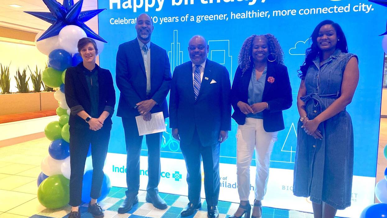 Advocates, community members and partners gathered to celebrate 10 years of Indego in Center City on Wednesday, April 23.