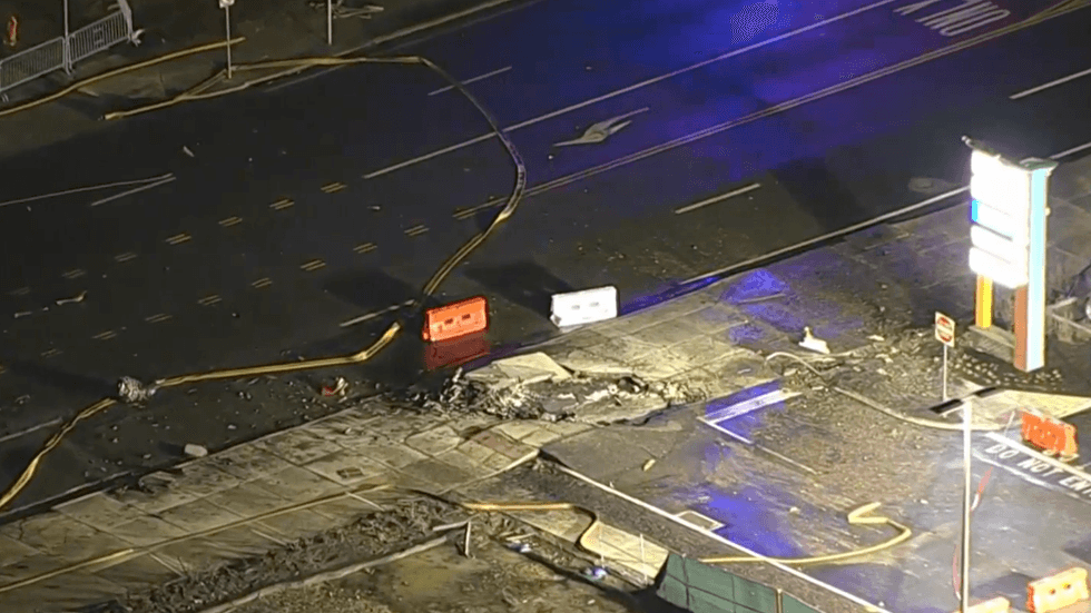 Aerial shot of the crash site.