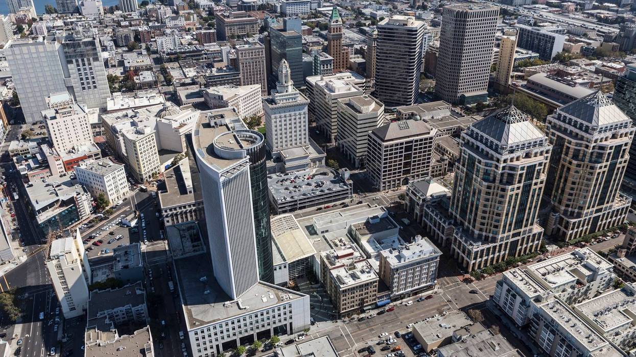 Aerial view of downtown Oakland.