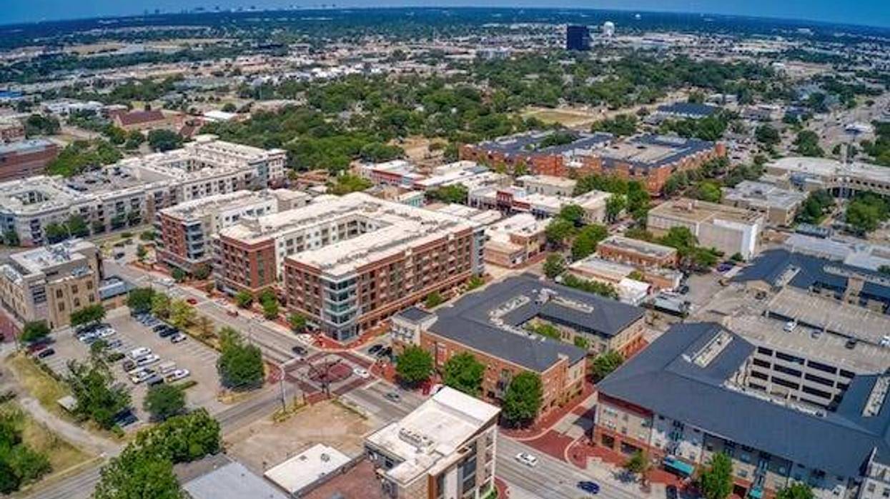 Aerial view of downtown Plano, TX