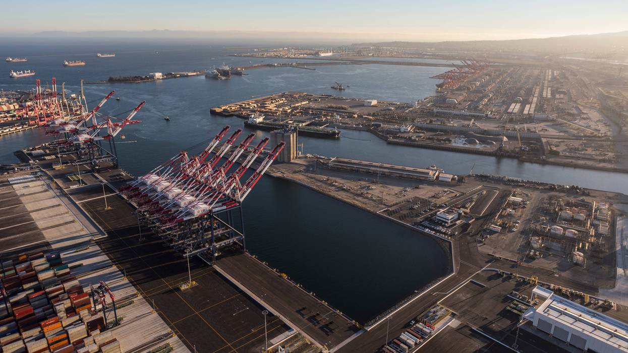 aerial view of harbor