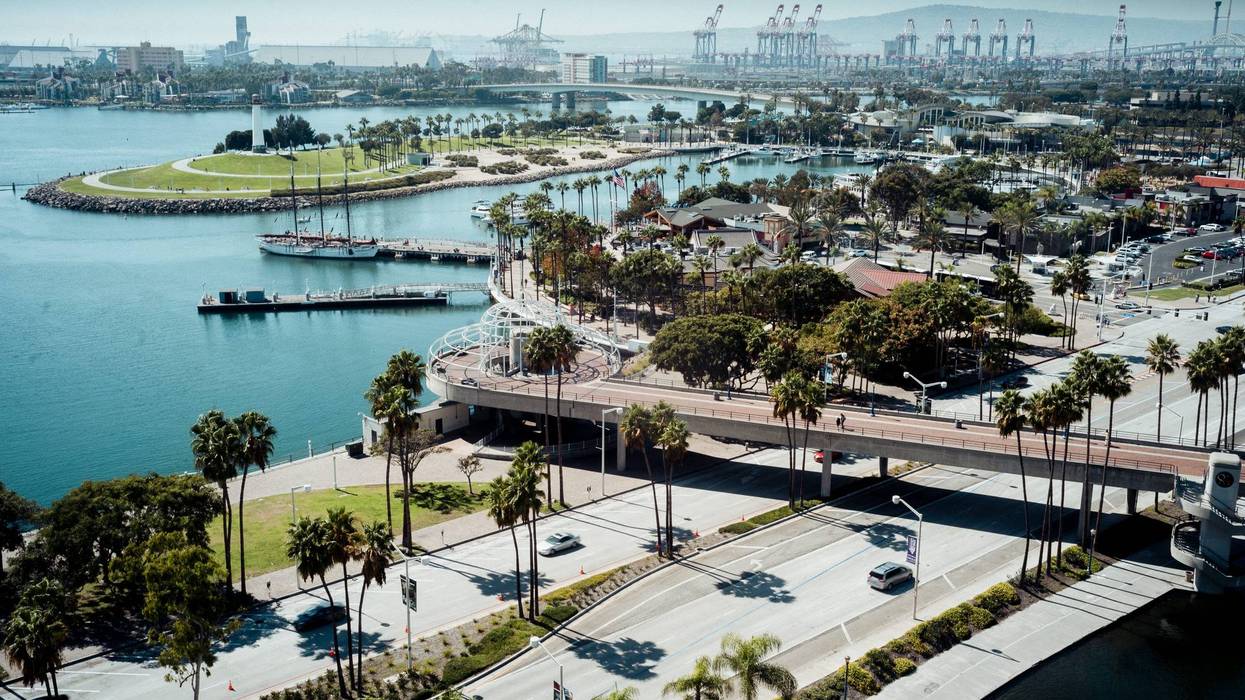 aerial view of long beach