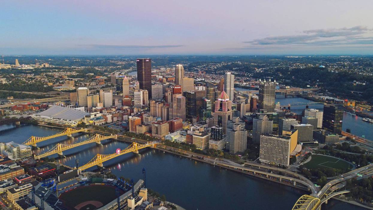 Aerial view of Pittsburgh Downtown