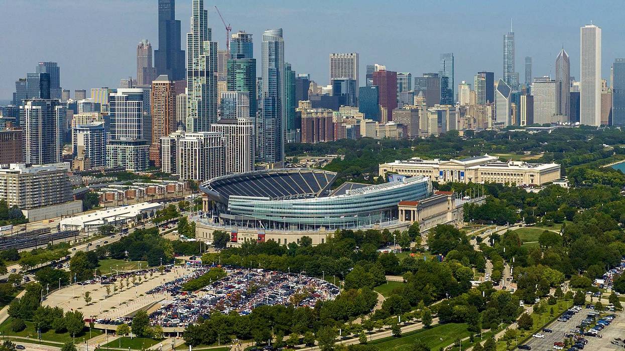 aerial view of Soldier Field