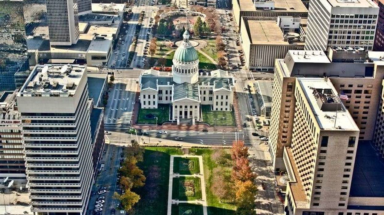 Aerial view of the city of St. Louis, Missouri
