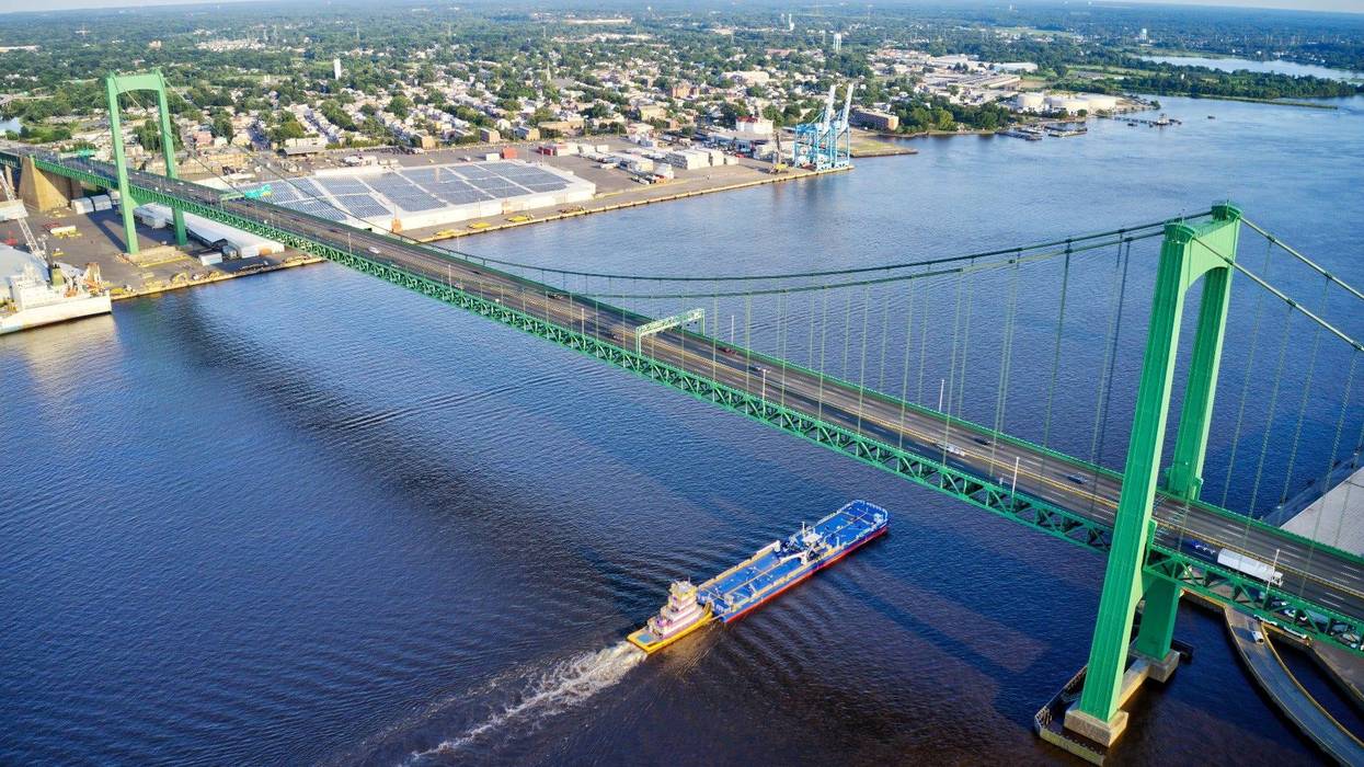 Aerial View of Walt Whitman Bridge
