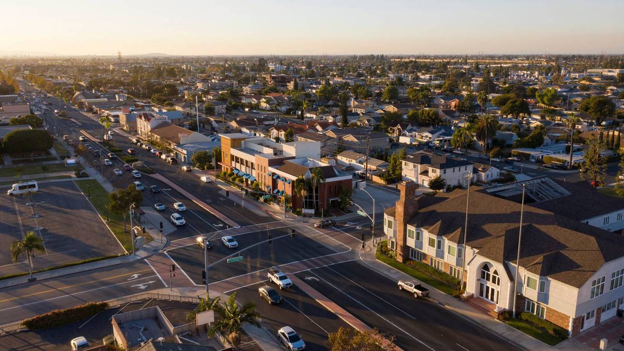 Aerial view of Westminster.