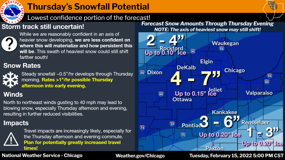 After a day in the 50s, Chicago area expected to be hit with winter storm of sleet, freezing rain and up to 7 inches of snow