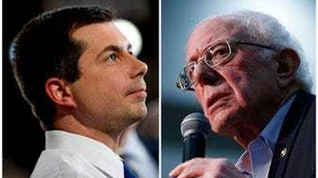 After a daylong delay, partial results from Iowa's Democratic caucuses showed Buttigieg and Sanders ahead of the pack. (AP Photo)
