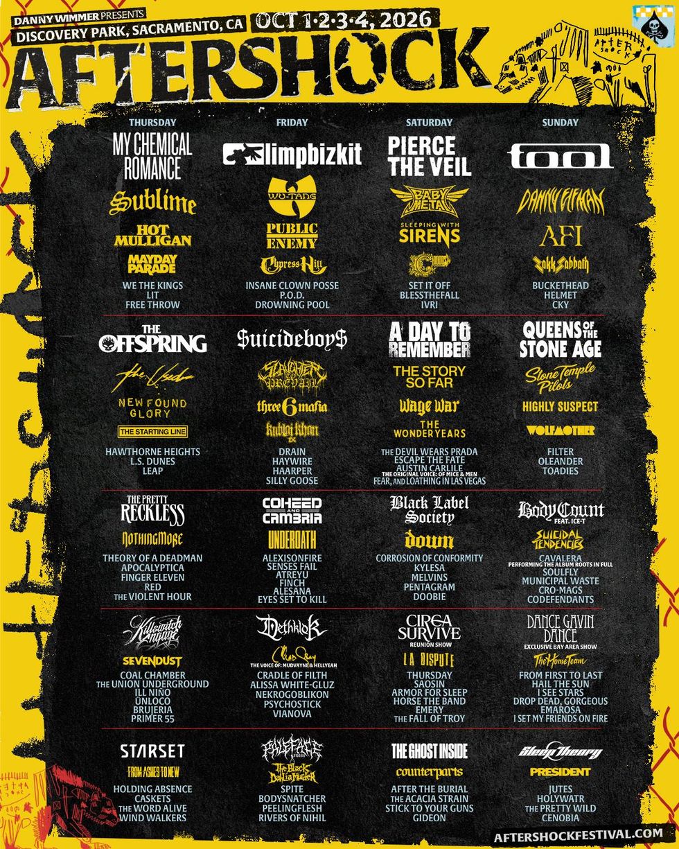 Aftershock lineup 2026