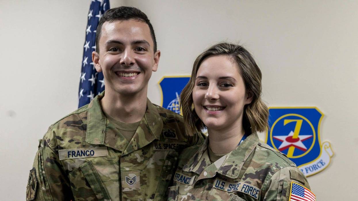 Air Force couple makes 'giant leap' into Space Force together