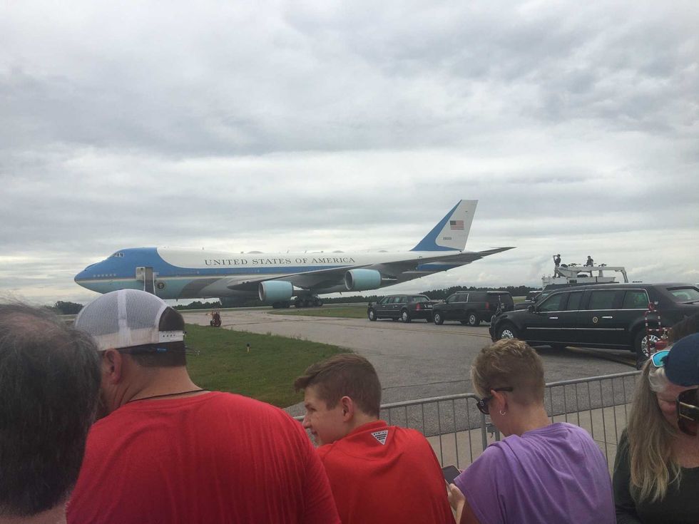 Air Force One awaiting the President's arrival