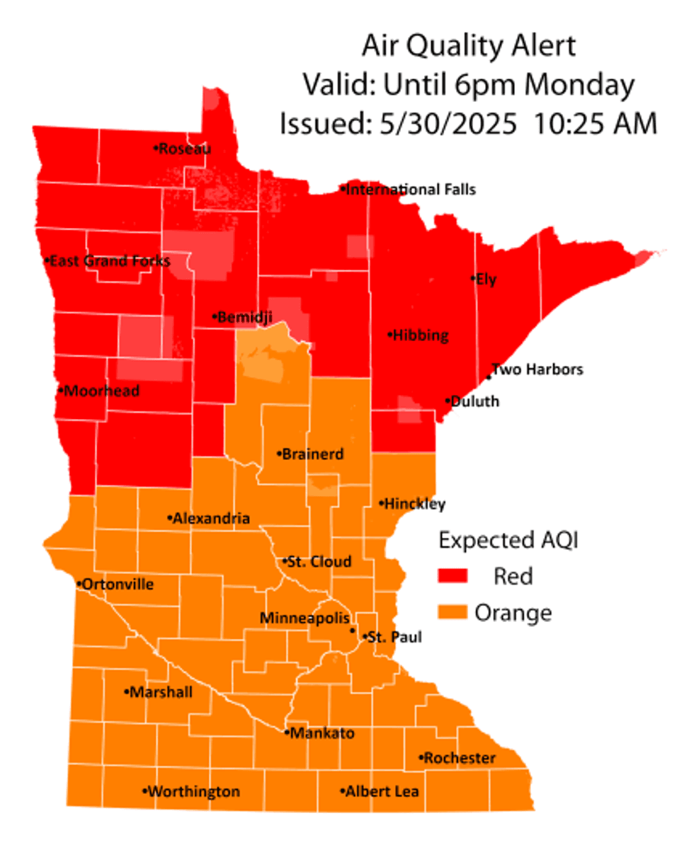 Air Quality Alerts blanket the State of Minnesota this coming weekend.