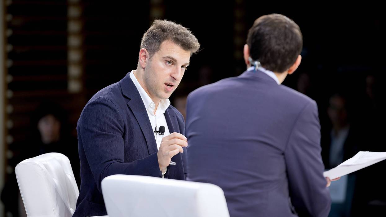 Airbnb CEO Brian Chesky speaks at the New York Times DealBook conference