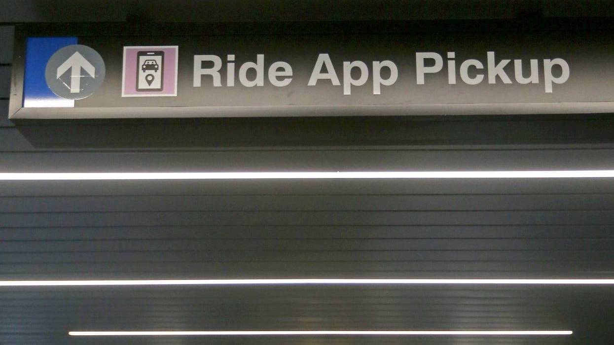 airport ride app pickup sign