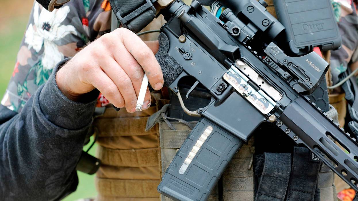 AK-47 and cigarette