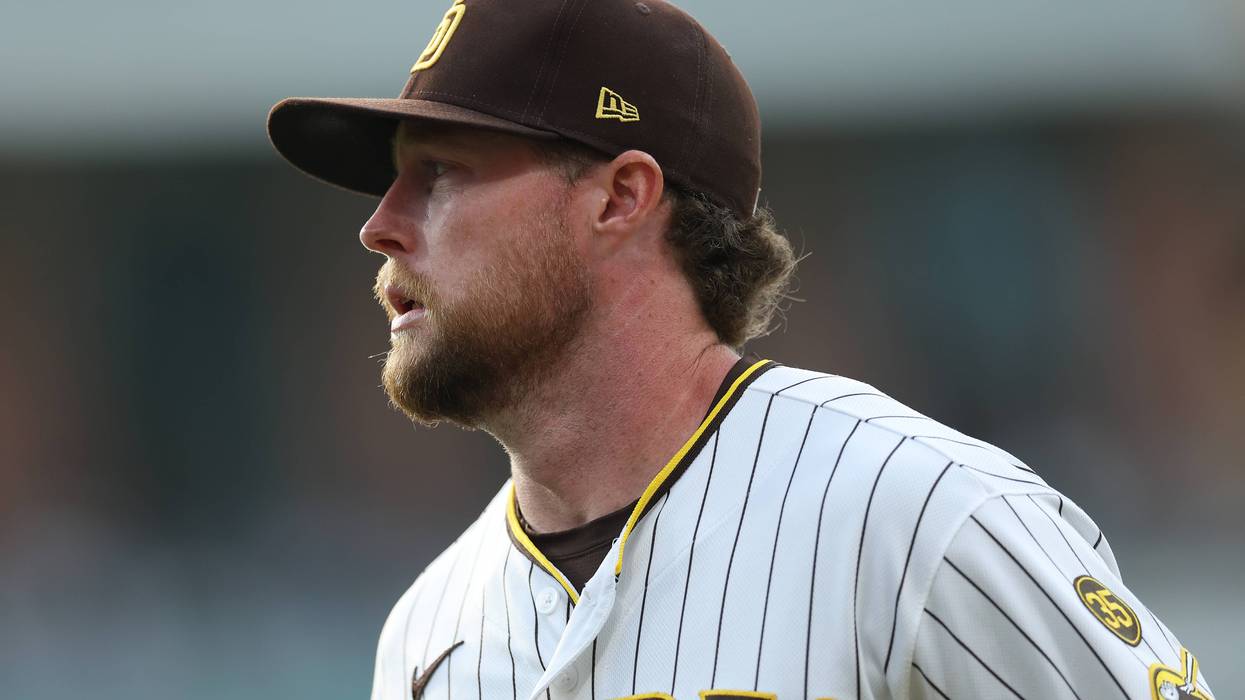 ake Cronenworth #9 of the San Diego Padres looks on during a game against the Chicago White Sox at Petco Park on May 02, 2026 in San Diego, California
