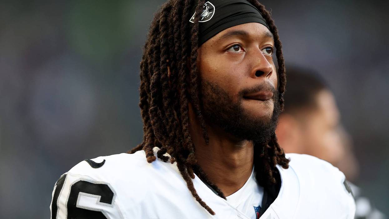 akobi Meyers #16 of the Las Vegas Raiders looks on during the NFL Preseason 2025 game between Las Vegas Raiders and Seattle Seahawks at Lumen Field on August 07, 2025 in Seattle, Washington.