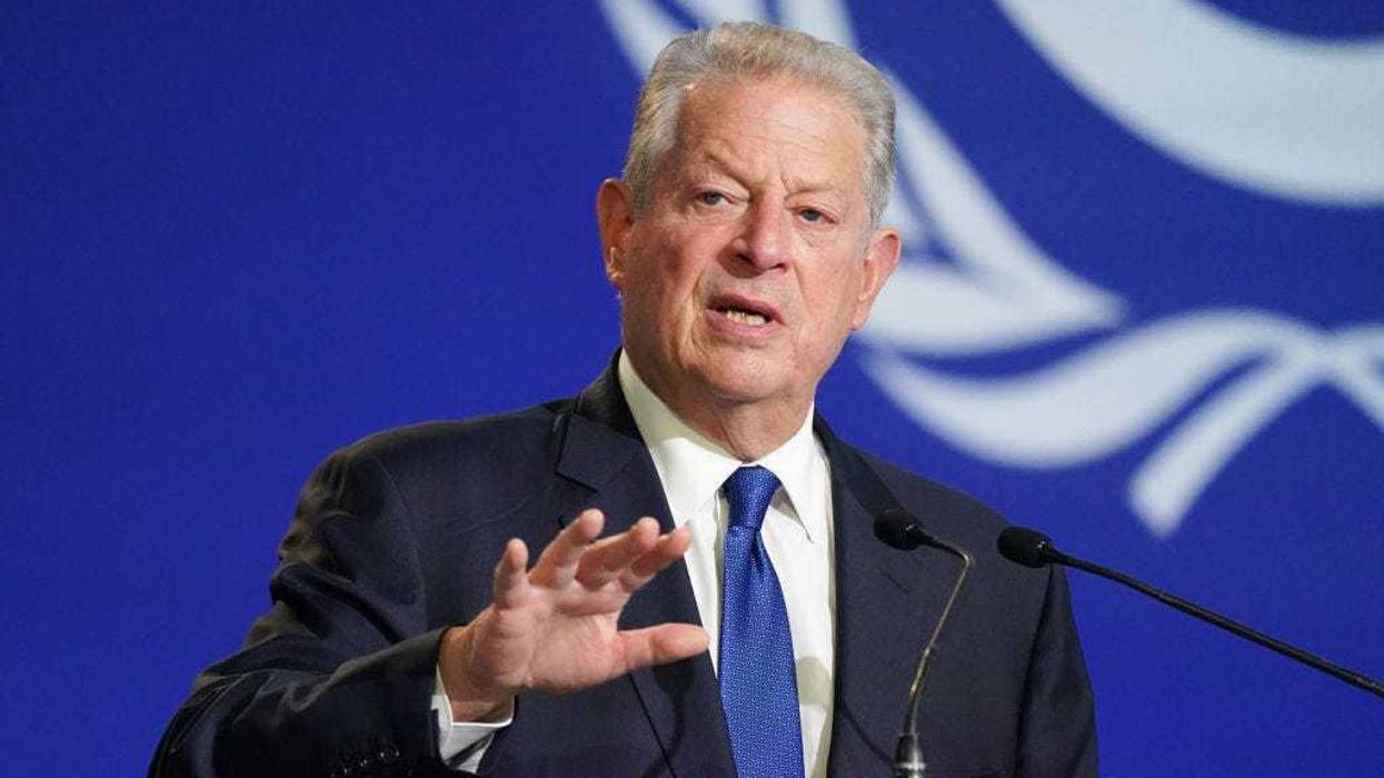 Al Gore speaks during the Cop 26 Summit at the SEC on November 05, 2021 in Glasgow, Scotland.
