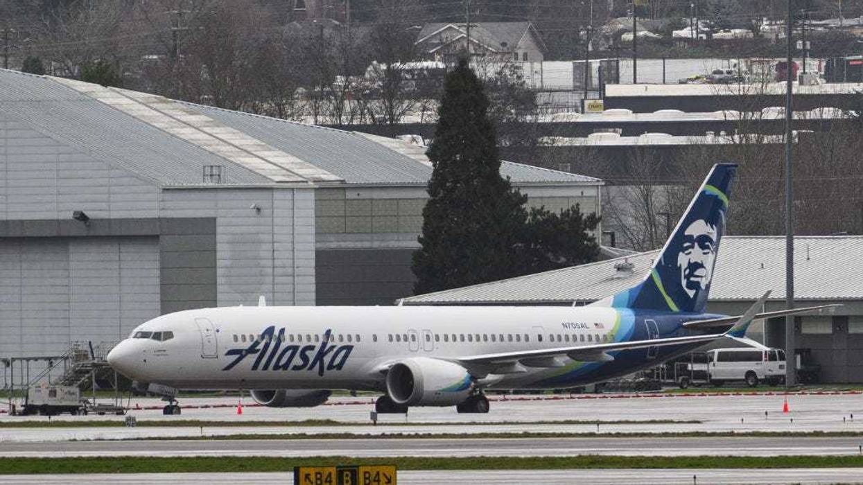Alaska Airlines Boeing 737 MAX 9 aircraft N705AL is seen grounded at Portland International Airport on January 9, 2024 in Portland, Oregon.