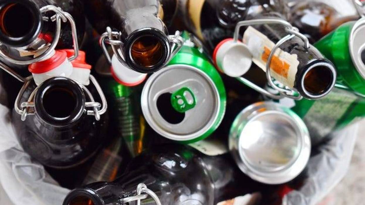 Alcohol in the trash.