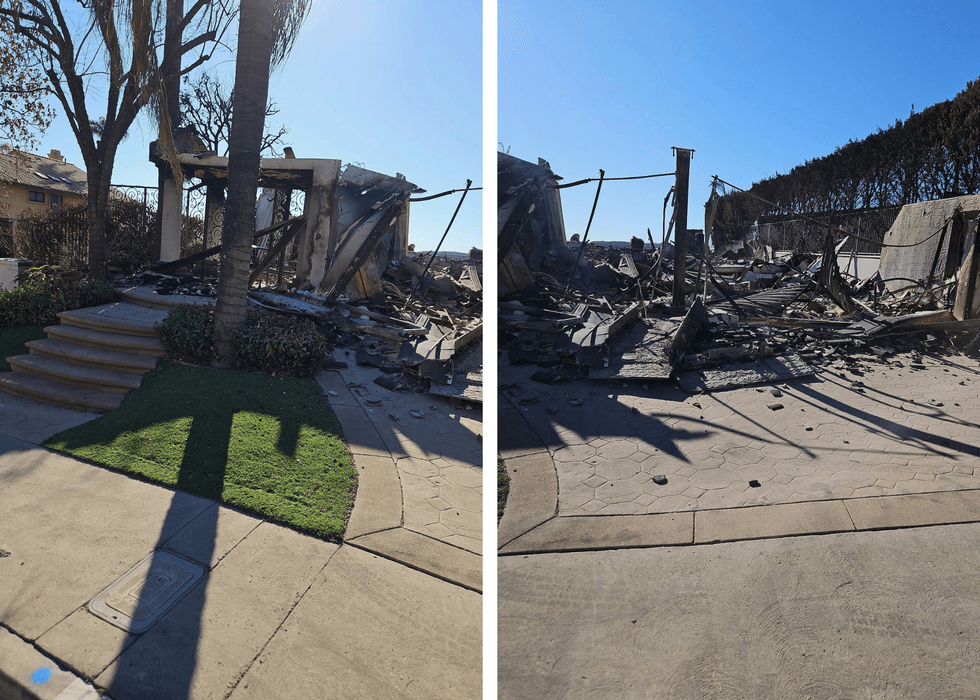 Alden home after the fire.