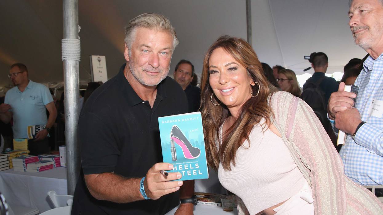 Alec Baldwin and Barbara Kavovit at the East Hampton Library's 15th Annual Authors Night Benefit on August 10, 2019 in Amagansett, New York.