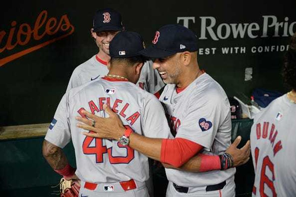 Alex Cora and Ceddanne Rafaela