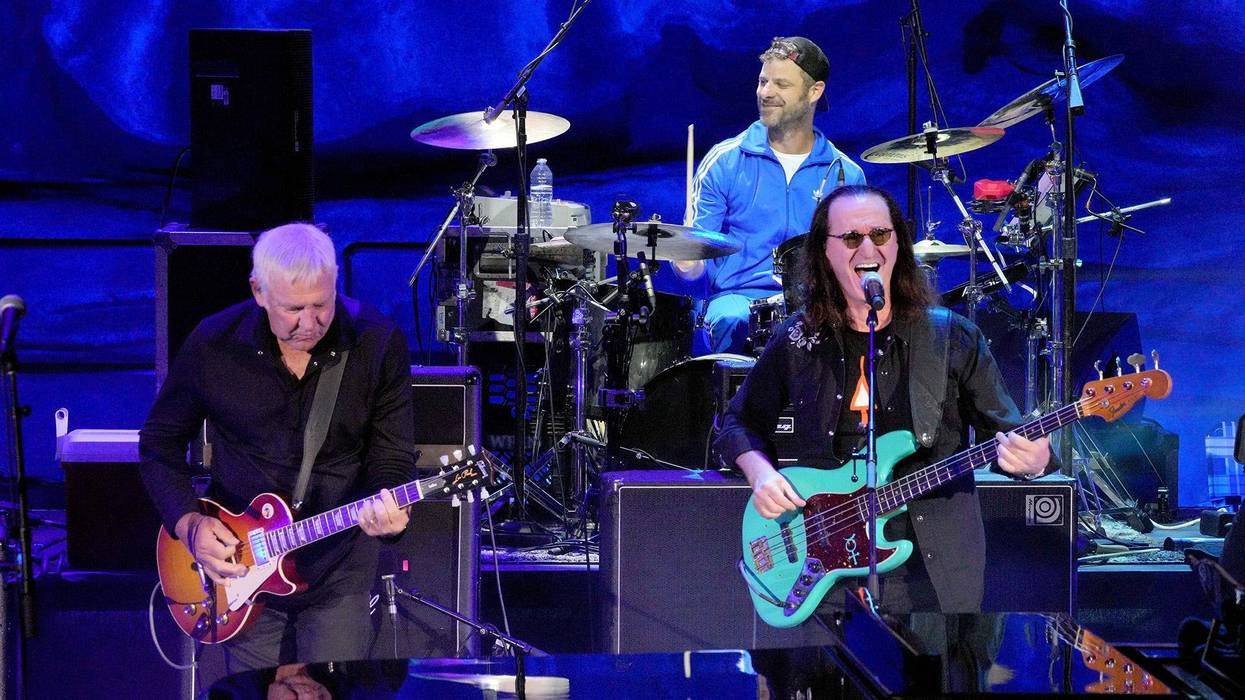 Alex Lifeson and Geddy Lee of Rush, and South Park's Matt Stone