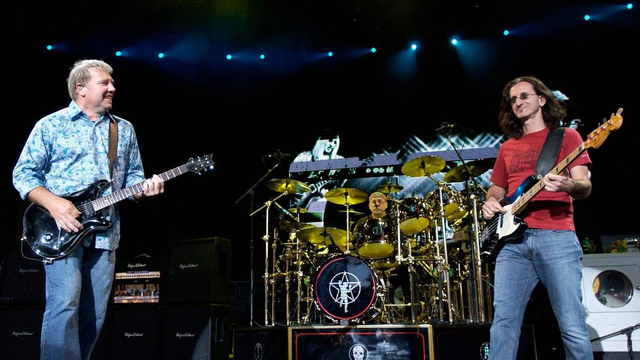 Alex Lifeson, Neil Peart and Geddy Lee of Rush